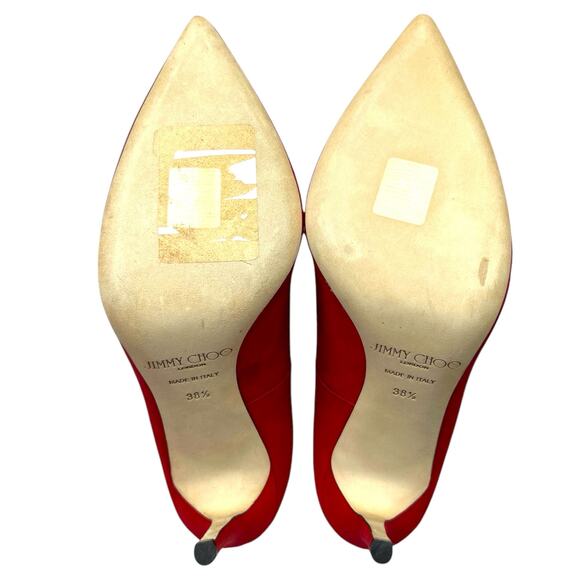 JIMMY CHOO Maurice 100mm Laser Cut Suede Ankle Boots EU 38.5 US 8.5 Red Stiletto - Picture 10 of 13